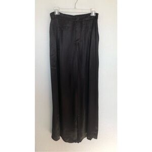 Band of the Free Black Satin Wide Leg Trousers - M